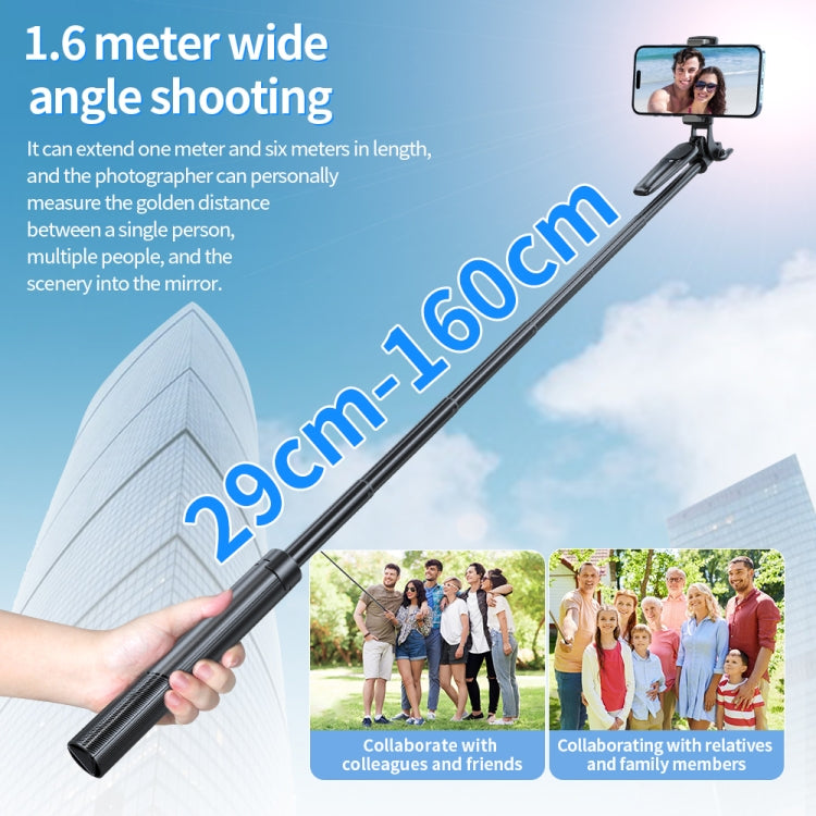 Pixel ST2 1.6m Anti Shake Selfie Stick Head Tripod Handheld Portable Folding Remote Control Outdoor Photo Stands(With Bluetooth Remote Control)