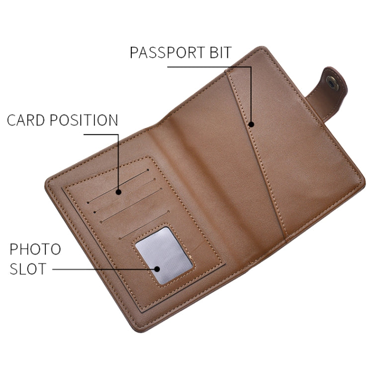 Dibaoleiou Buckle PU Leather ID Card Storage Bag Multifunctional Passport Case(Red)