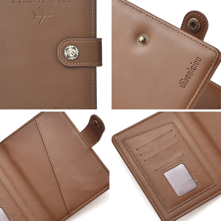Dibaoleiou Buckle PU Leather ID Card Storage Bag Multifunctional Passport Case(Pink)