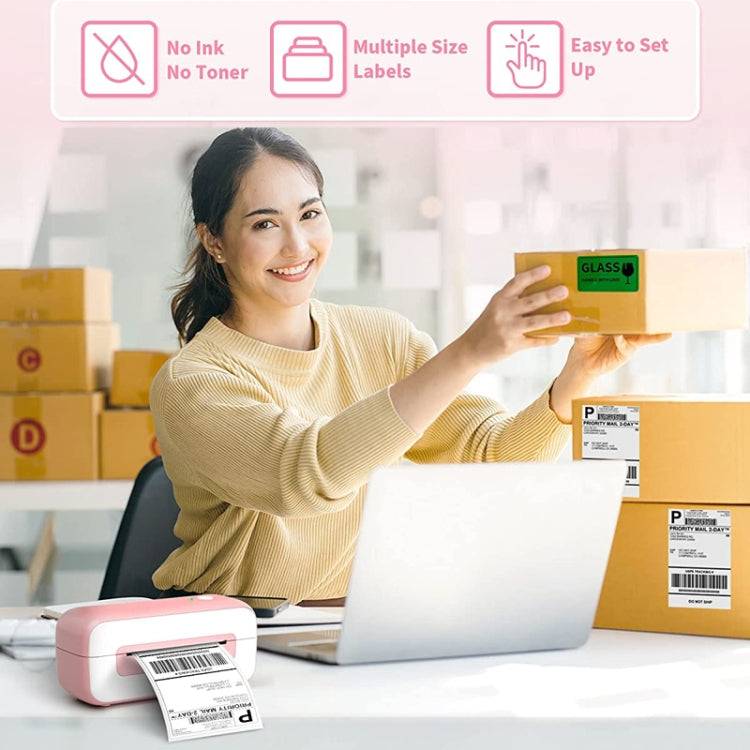 Phomemo PM246S Address Label Printer Thermal Paper Express E-Manifest Printer, Size: EU(White)