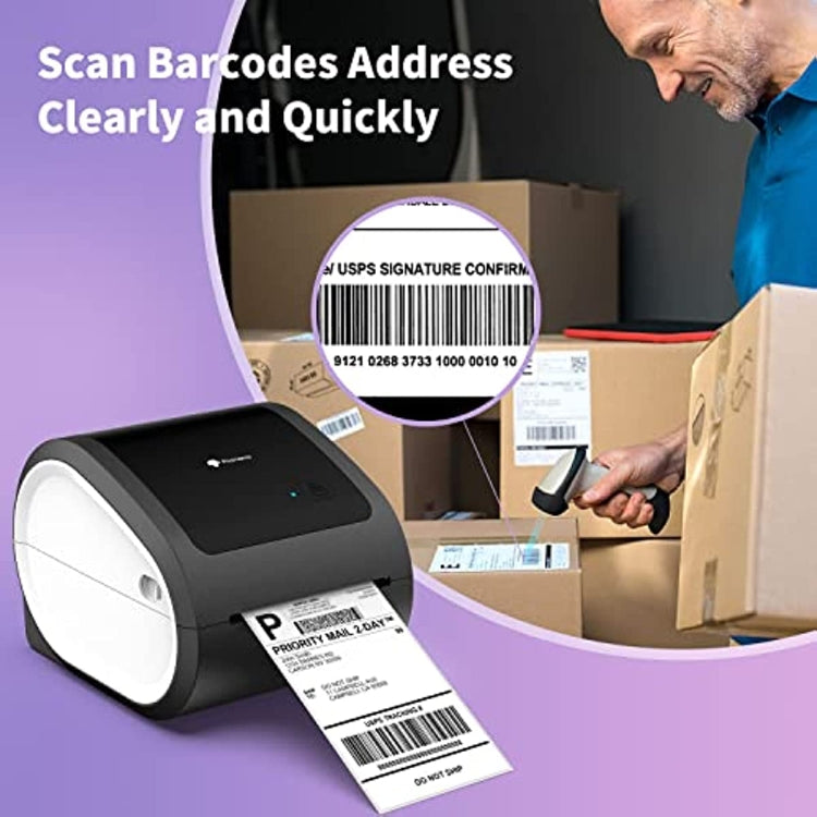 Phomemo D520-BT Bluetooth Thermal Shipping Label Printer Wireless Desktop Printer For Barcode Address Labels, Size: EU(Purple White)