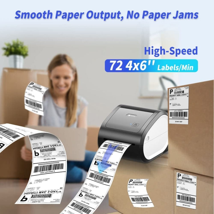 Phomemo D520-BT Bluetooth Thermal Shipping Label Printer Wireless Desktop Printer For Barcode Address Labels, Size: US(Black White)