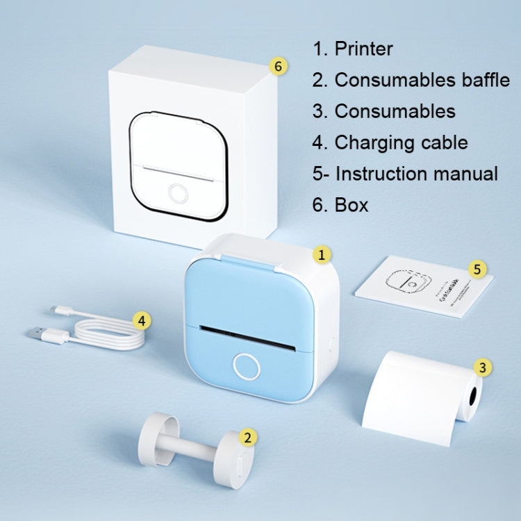 Phomemo T02 Standard Error Mini Pocket Small Portable Bluetooth Phone Photo Label Thermal Printer(Blue)