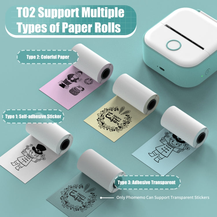 Phomemo T02 Gift Box Phone Bluetooth Mini Printer Photo Thermal Printer Family Student Wrong Question Printer(Pink)