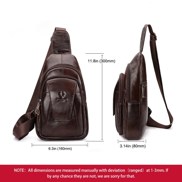 HUMERPAUL Men Shoulder Bag Leather Messengers Diligent Chest Bag(Yellow Brown)