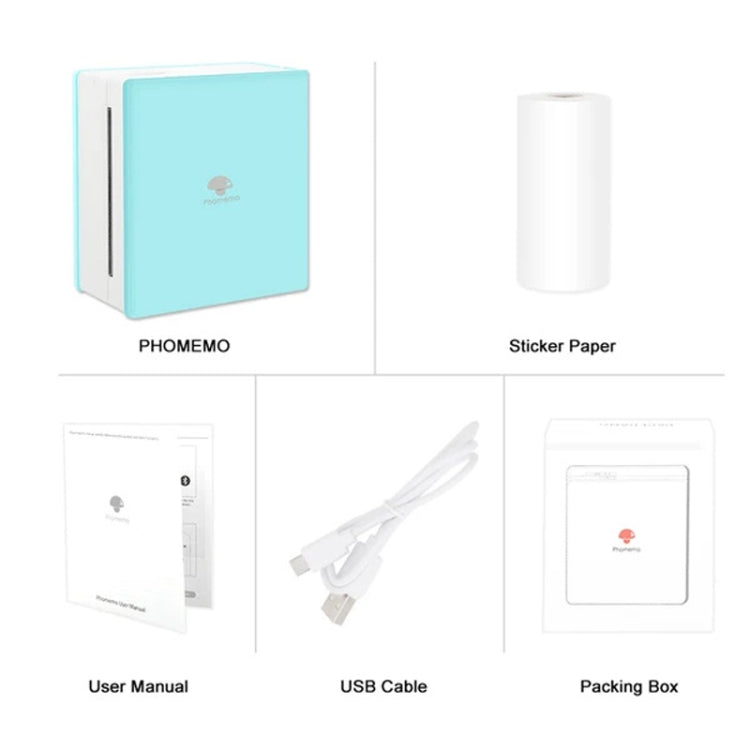 Phomemo M02-BK Pocket Small Bluetooth Portable Photo Thermal Label Wrong Question Printer