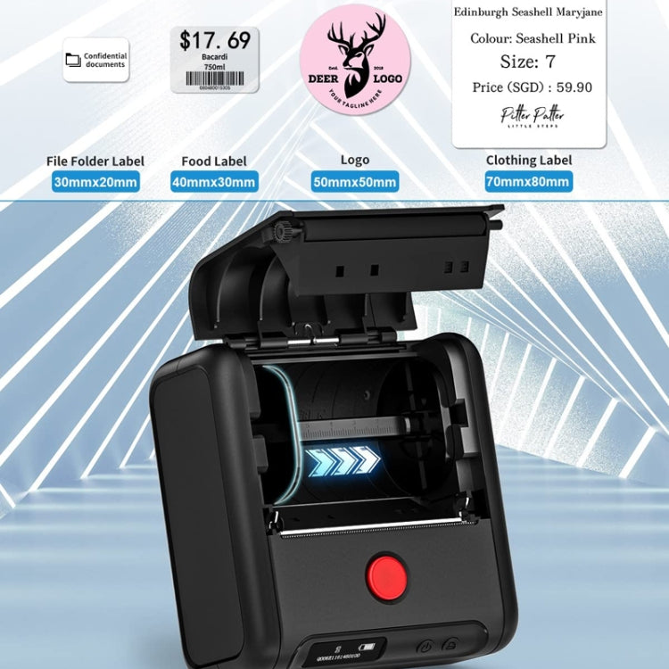Phomemo M200 QR Code Tag Handheld Portable Bluetooth Thermal Label Printer(Black)