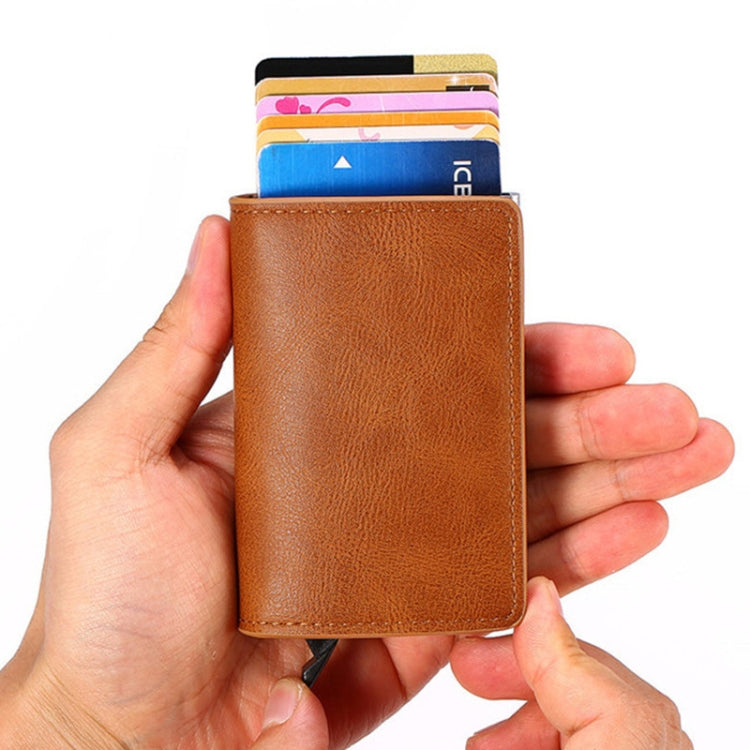 HUMERPAUL RFID Anti-Magnetic Automatic Card Set Credit Card Box Coin Bag(Blue)