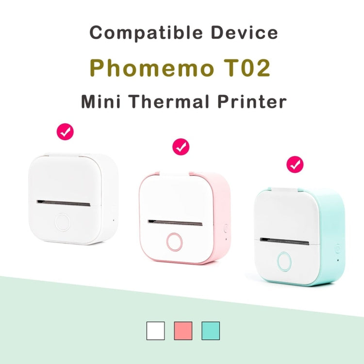 For Phomemo T02 3rolls Bluetooth Printer Thermal Paper Label Paper 50mmx3.5m 20 Years Milk Strawberry Sticker