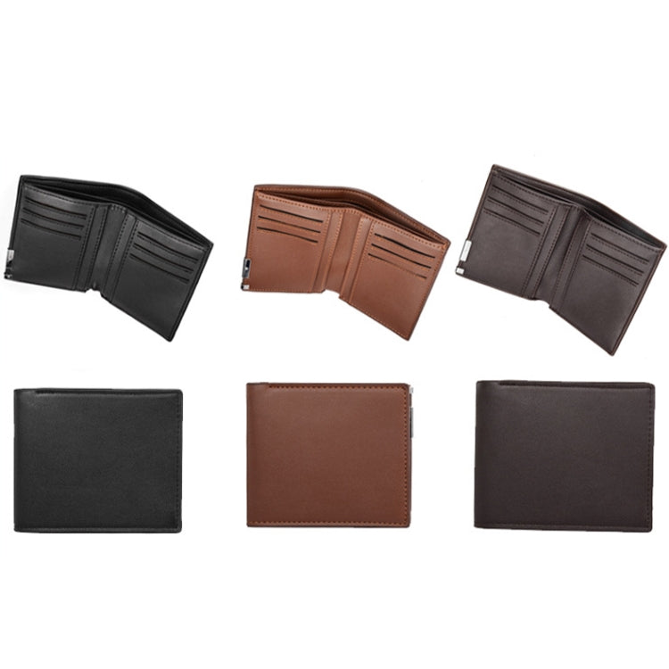 DEABOLAR Multifunctional Men Short PU Leather Wallet Multi-Card Coin Purse(Black)