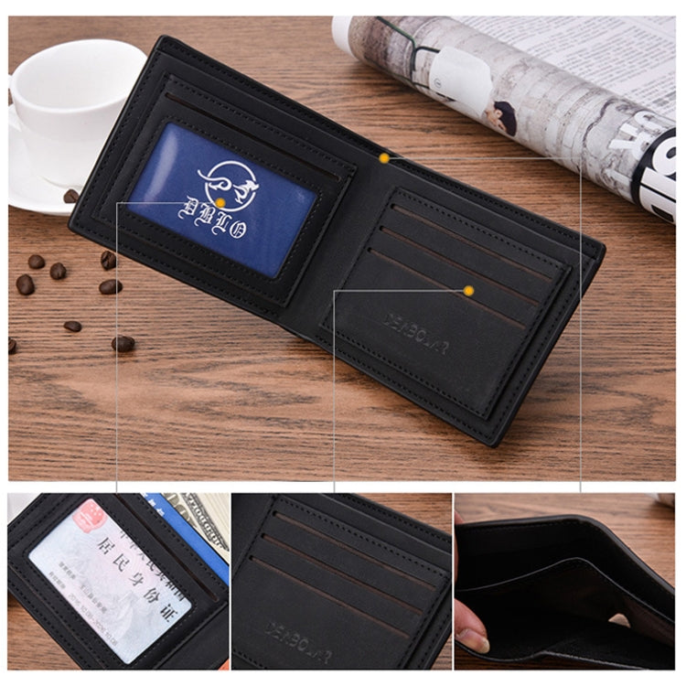 DEABOLAR Multifunctional Men Short PU Leather Wallet Multi-Card Coin Purse(Light Coffee)
