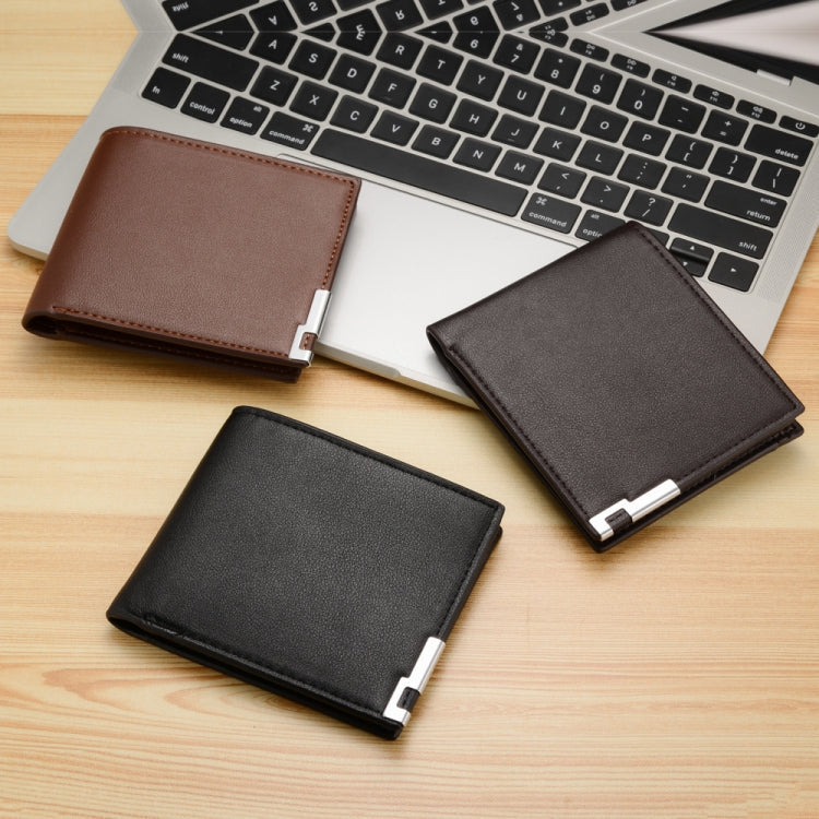 DEABOLAR Multifunctional Men Short PU Leather Wallet Multi-Card Coin Purse(Light Coffee)