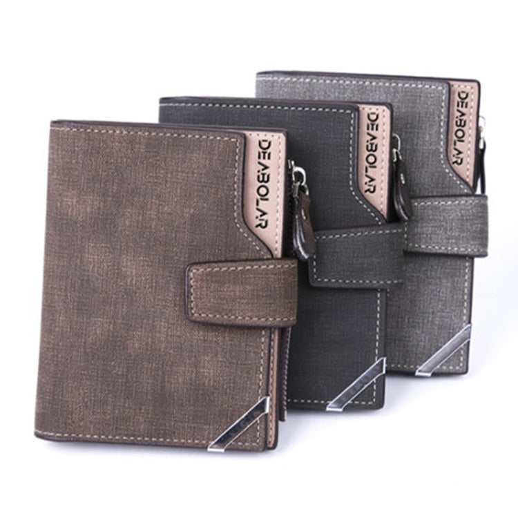 DEABOLAR Casual Retro Canvas Pattern Multifunctional Medium Long Wallet(Coffee)
