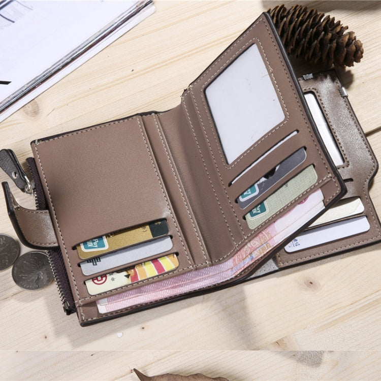 DEABOLAR Casual Retro Canvas Pattern Multifunctional Medium Long Wallet(Coffee)