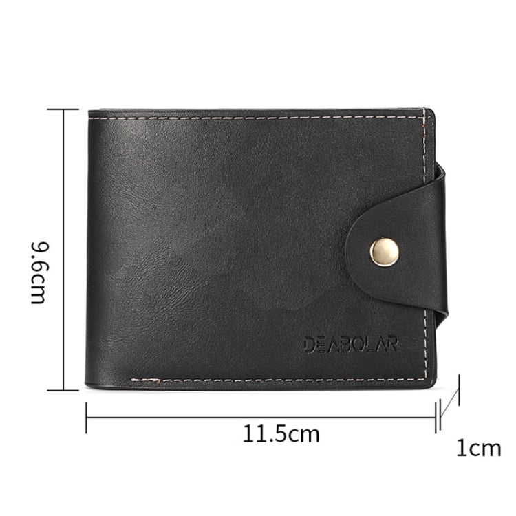 DEABOLAR Large-capacity Multi-card Slot PU Soft Leather Retro Short Wallet(Brown)