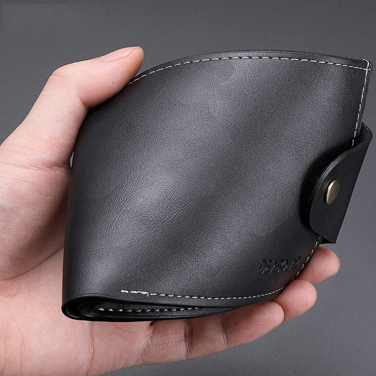 DEABOLAR Large-capacity Multi-card Slot PU Soft Leather Retro Short Wallet(Brown)