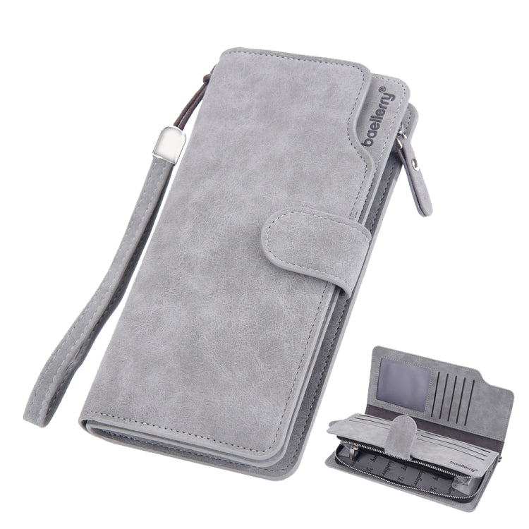 Baellerry Matte Leather Multi-card Slot Men Clutch Bag Zip Buckle Vintage Wallet