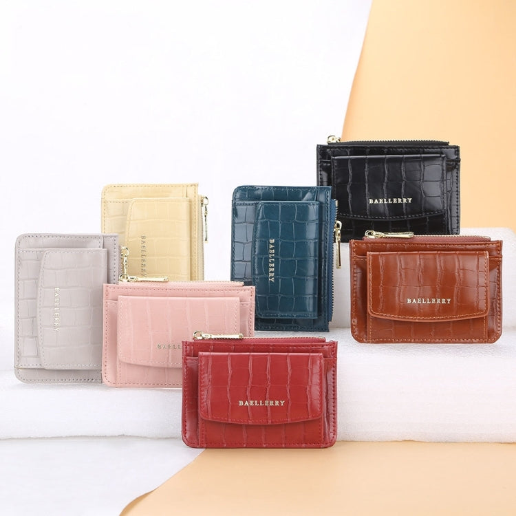 Baellerry Crocodile Pattern Multifunctional Card Holder Small Zipper Coin Purse(Green)