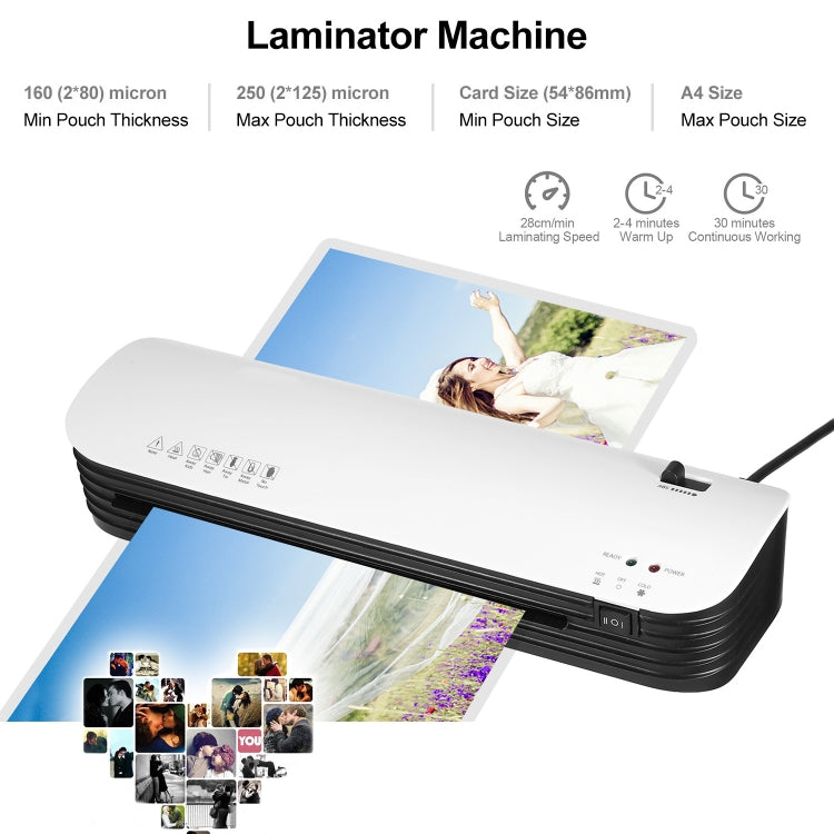Osmile SL299 A4 Laminator Machine Set With 15 Laminating Pouches Paper Cutter Corner Rounder(EU Plug)