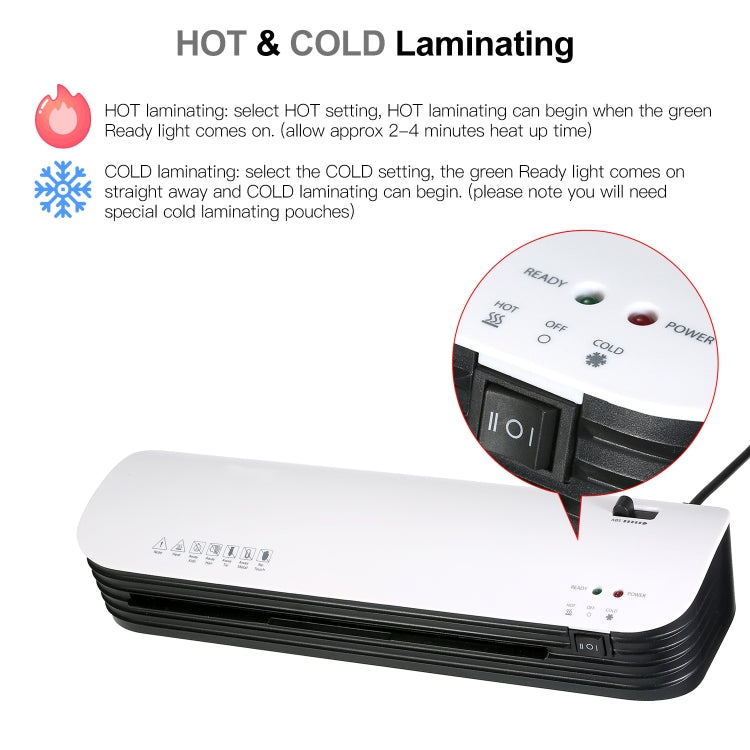 Osmile SL299 A4 Laminator Machine Set With 15 Laminating Pouches Paper Cutter Corner Rounder(US Plug)