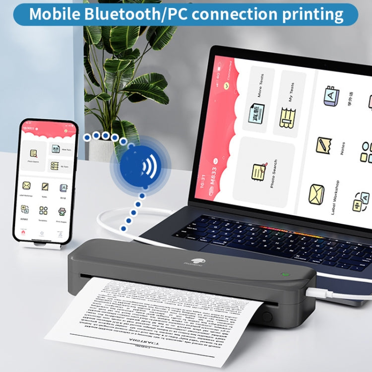 Phomemo M833  300dpi Wireless Bluetooth Thermal Printer Support Multi-Size Thermal Paper(White)