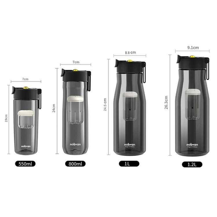 Nobvan Magic Ball Magnetic Bomb Tea Warehouse Tritan Large Capacity Sports Cup, Style: 550ml (Gray)