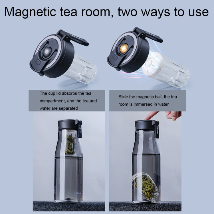 Nobvan Magic Ball Magnetic Bomb Tea Warehouse Tritan Large Capacity Sports Cup, Style: 800ml (Transparent)