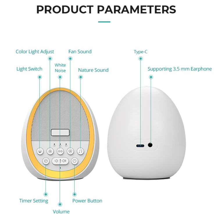 HiFiD Intelligent White Noise Baby Soothing Sleep Aid Device Prenatal Education Instrument(White)