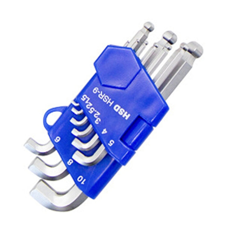 9pcs/set HSD HSR-9 Short Version Short-Side Ball-End Hexagon Wrench Set Tools