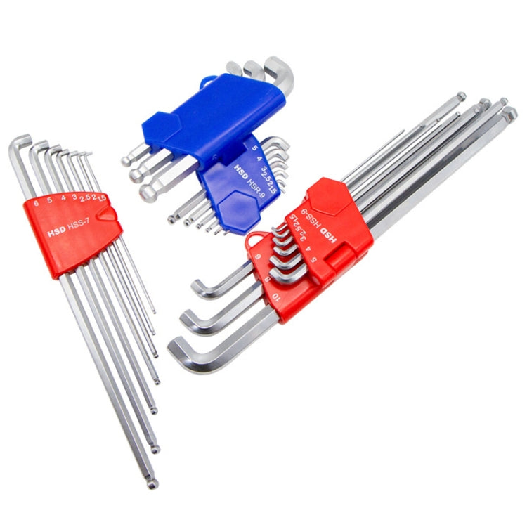 7pcs/set HSD HSS-7 Long Version Short-Side Ball-End Hexagon Wrench Set Tools