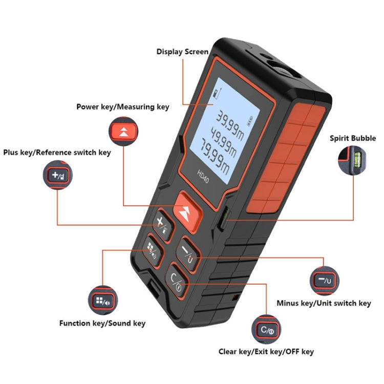 HILDA HD100 High Accuracy Laser Rangefinder Laser Electronics Ruler