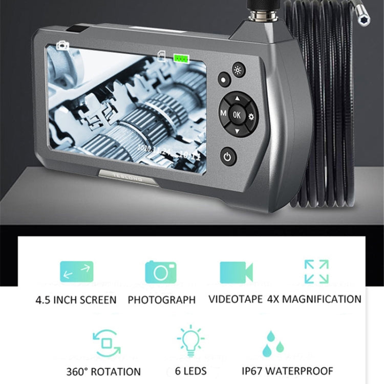 TESLONG NTS450A 4.5-inch Screen Industrial Handheld Endoscope with Light, Speci: 5.5mm Lens-1m