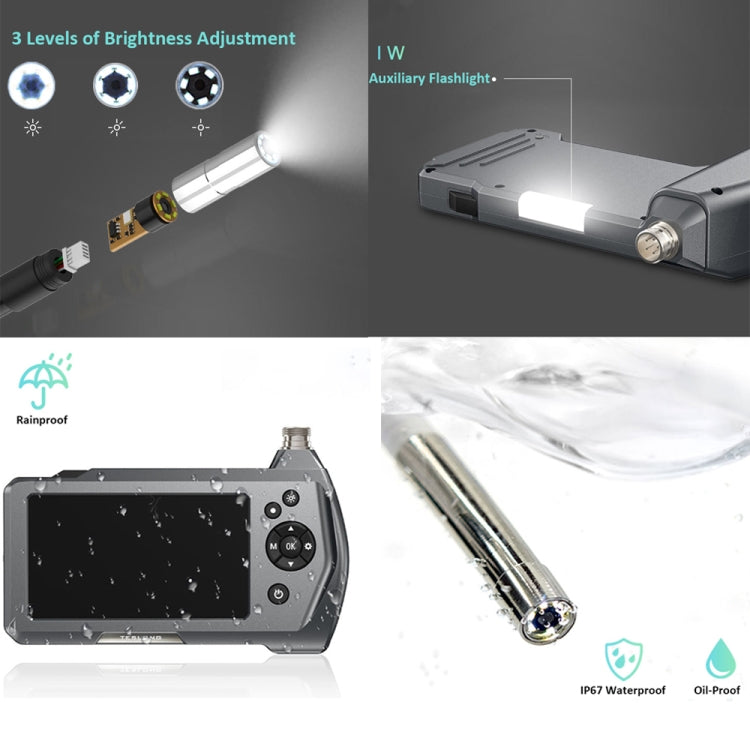 TESLONG NTS450A 4.5-inch Screen Industrial Handheld Endoscope with Light, Speci: 7.6mm Lens-5m