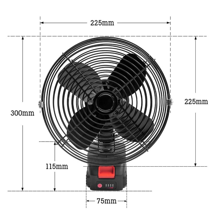 HILDA Portable Powerful Fan Outdoor Hair Dryer, With EU Plug Adaptor, Style: 8 inch With 1 Battery (3000mAh)