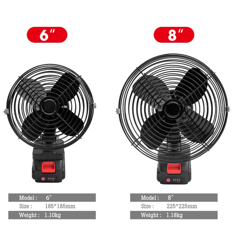 HILDA Portable Powerful Fan Outdoor Hair Dryer, With US Plug Adaptor, Style: 8 inch With 1 Battery(3000mAh)