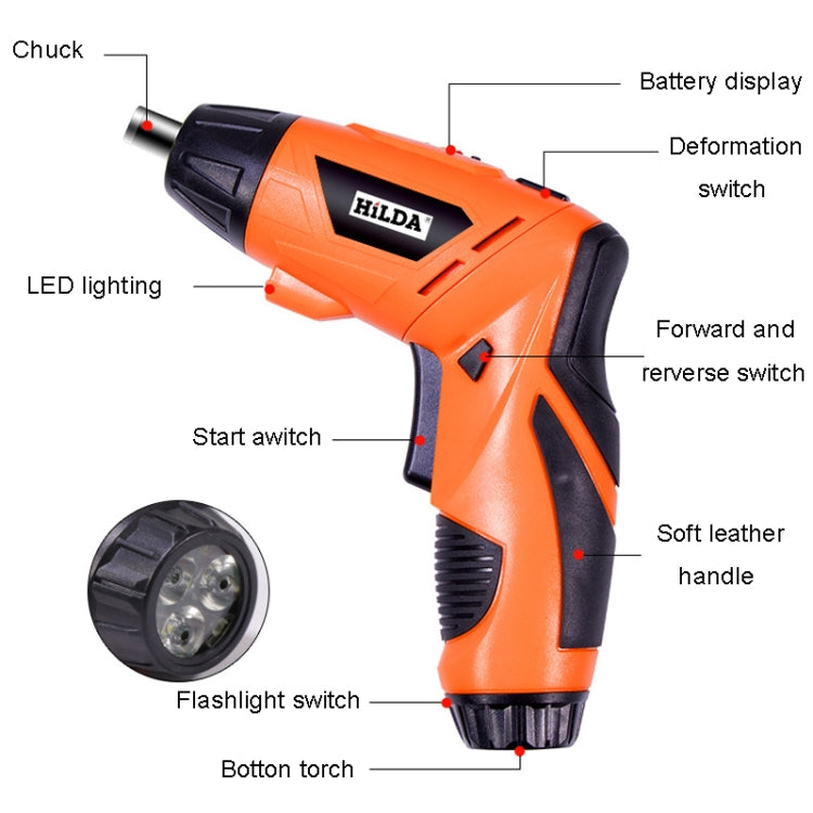 HILDA Multi-Function Li-Ion Screwdriver Mini Screwdriver Set(White)