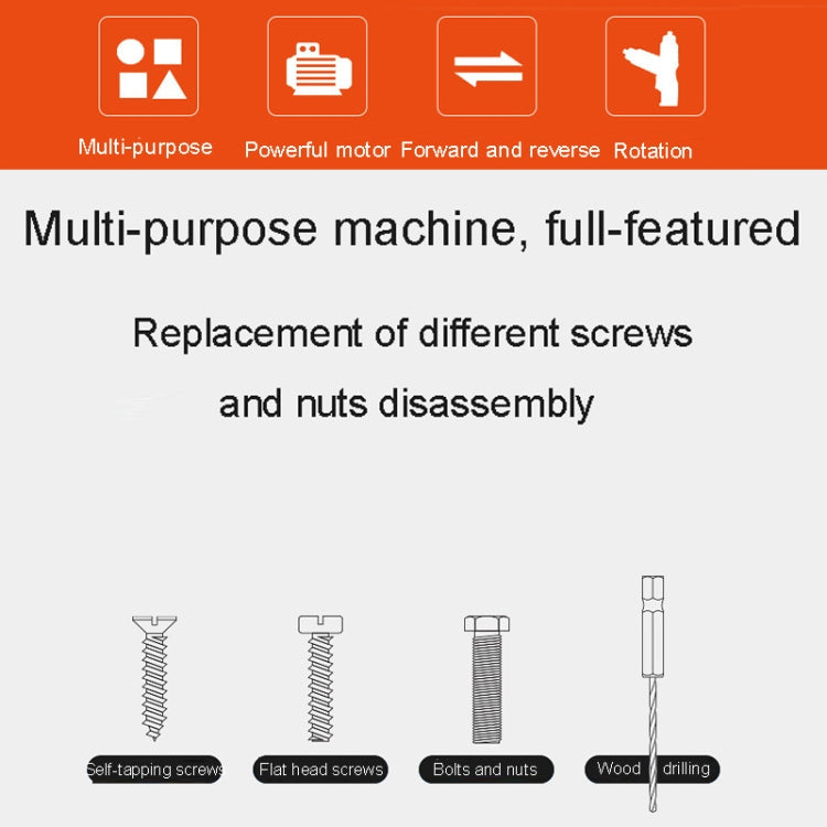 HILDA 47pcs /Set Multi-Function Li-Ion Screwdriver Mini Screwdriver(White)