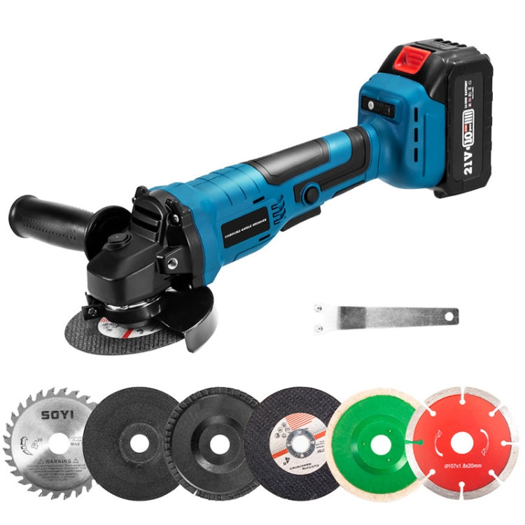 HILDA 21V Brushless Angle Grinder Lithium Cutting Machine, Model: 1 Battery+1 Charger EU Plug