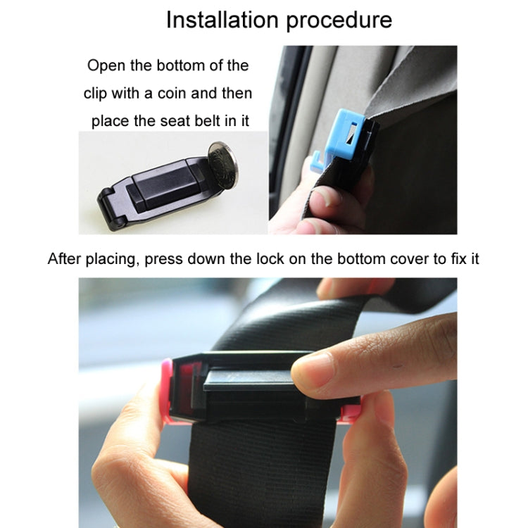SHUNWEI 1pair Car Safety Belt Limiter Anti-Stranglehold Clip(Black)