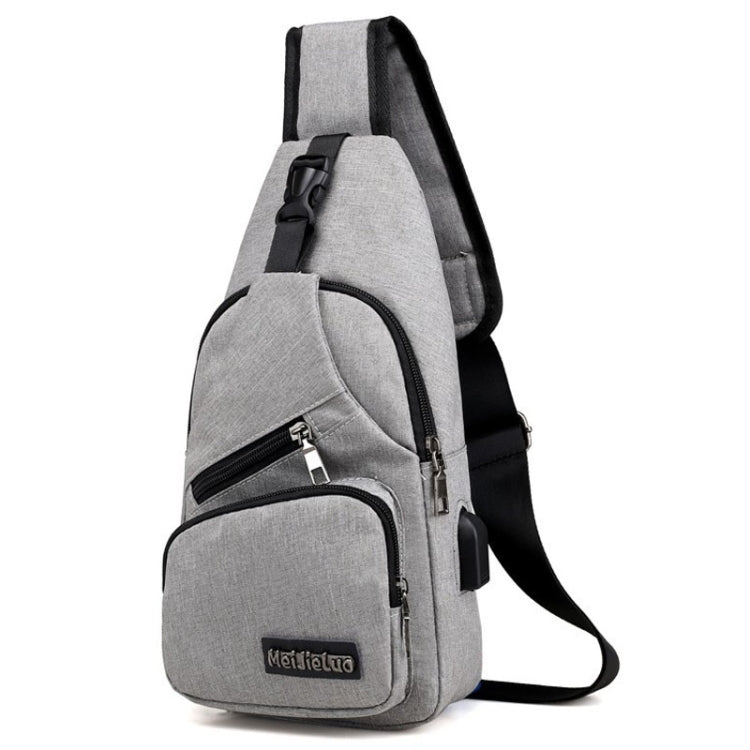 MeiJieLuo Simple Men Chest Bag Sports Youth Shoulder Crossbody Bag(Grey)