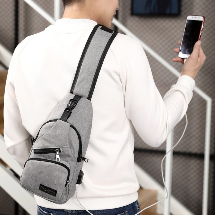 MeiJieLuo Simple Men Chest Bag Sports Youth Shoulder Crossbody Bag(Grey)
