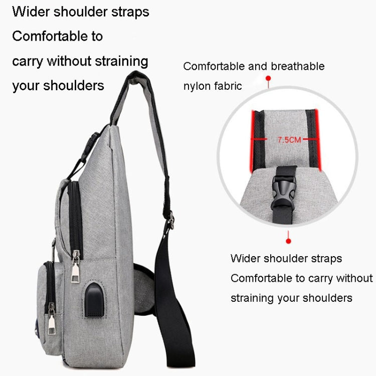 MeiJieLuo Simple Men Chest Bag Sports Youth Shoulder Crossbody Bag(Grey)