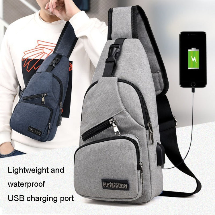 MeiJieLuo Simple Men Chest Bag Sports Youth Shoulder Crossbody Bag(Grey)