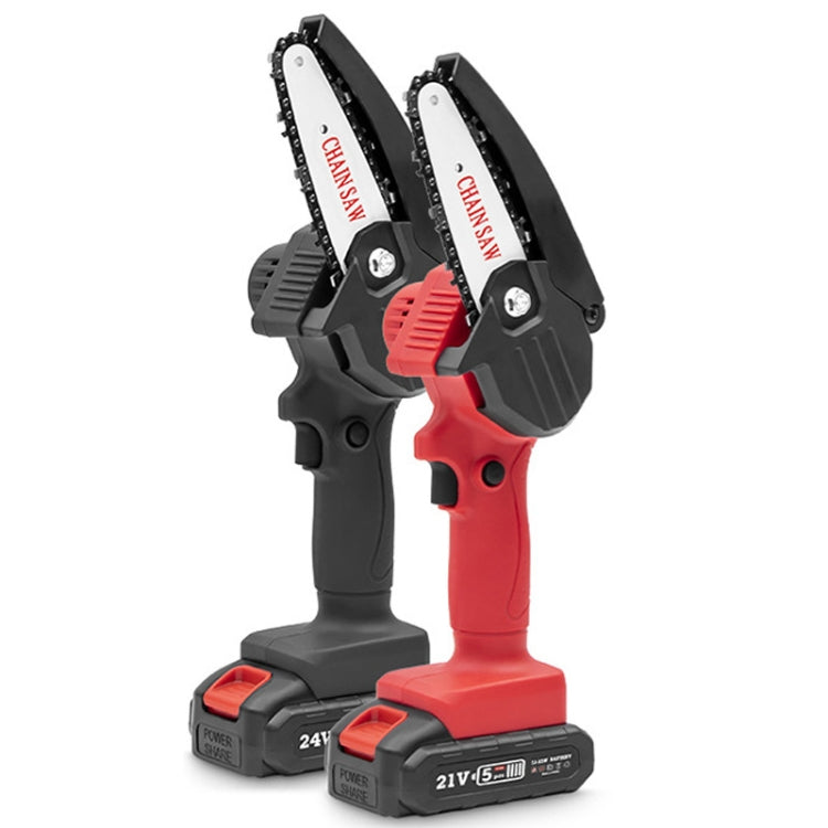 HILDA Rechargeable Cordless Mini Electrical Chain Saw Logging Tools Plastic Package, Model: US Plug With 1 Battery Black