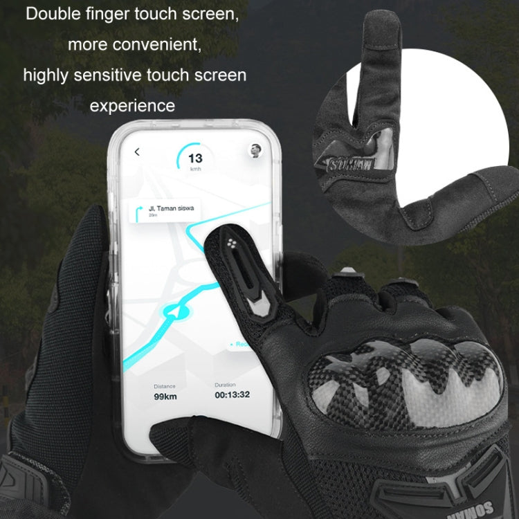 SOMAN Motorcycle Riding Anti-fall Breathable Anti-slip Carbon Fiber Gloves, Size: XXL(Green)