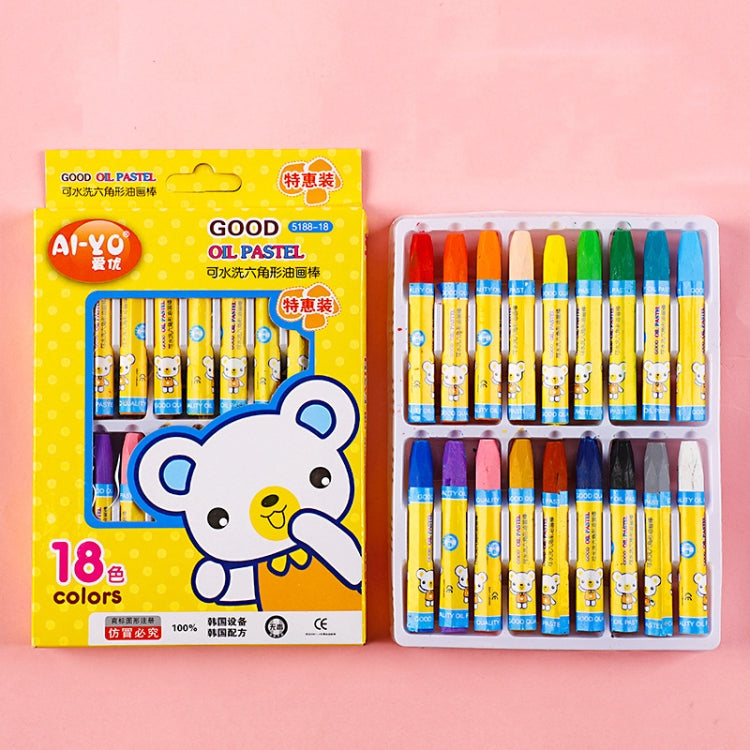 AIYO Washable Painting Crayons Childrens Oil Paint Stick Set, Specification: 18 Colors