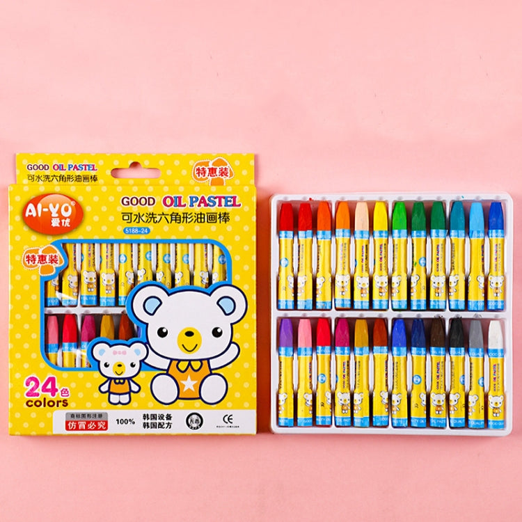 AIYO Washable Painting Crayons Childrens Oil Paint Stick Set, Specification: 24 Colors