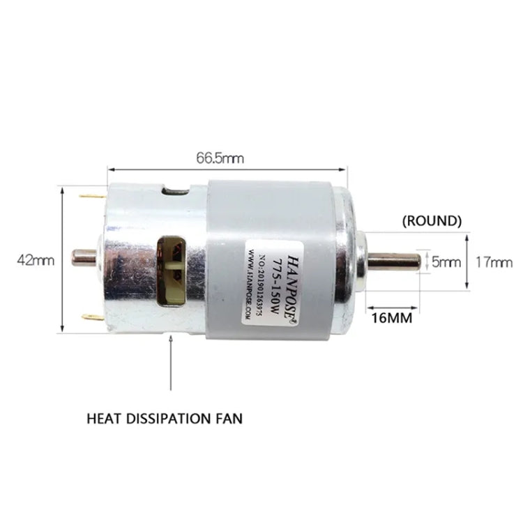 HANPOSE 775-80W Durable Spindle DC Motor Lawn Mower Motor With Two Ball Bearing Rated