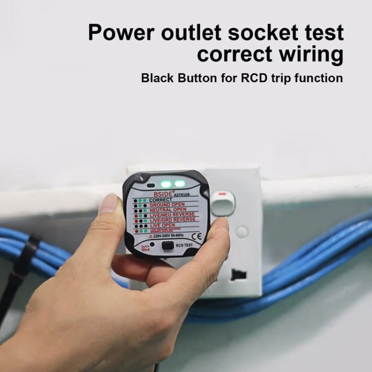 BSIDE AST01 Plug Power Tester Electrical Socket Detector EU Plug