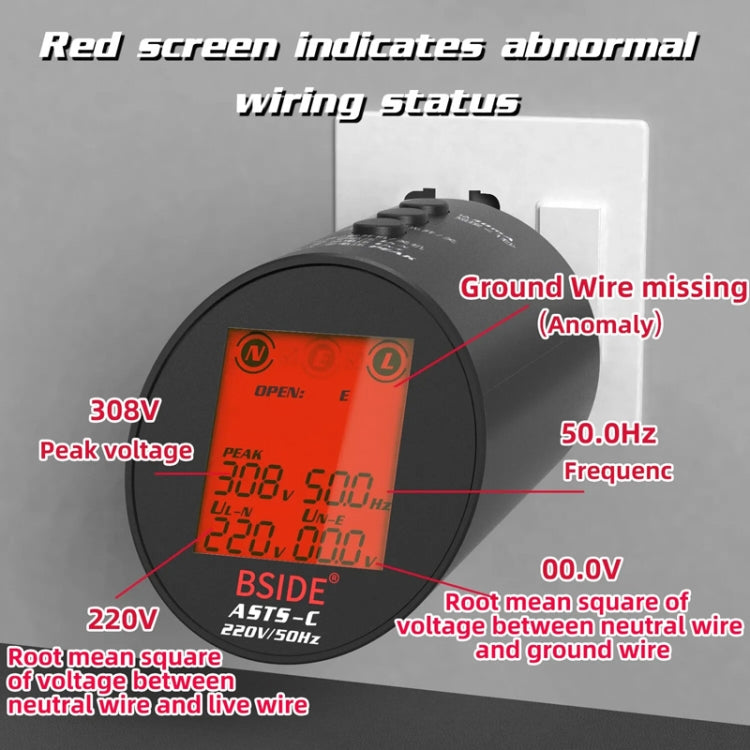 BSIDE ASTS Circuit Analyzer Plug Power Tester UK Plug